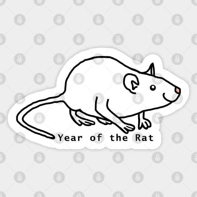 Year of the Rat White Sticker by ellenhenryart